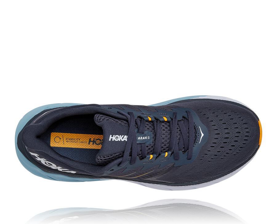 Hoka One One Bezecke Topanky Panske Námornícka Modrá - Arahi 5 - 51840-FWCR